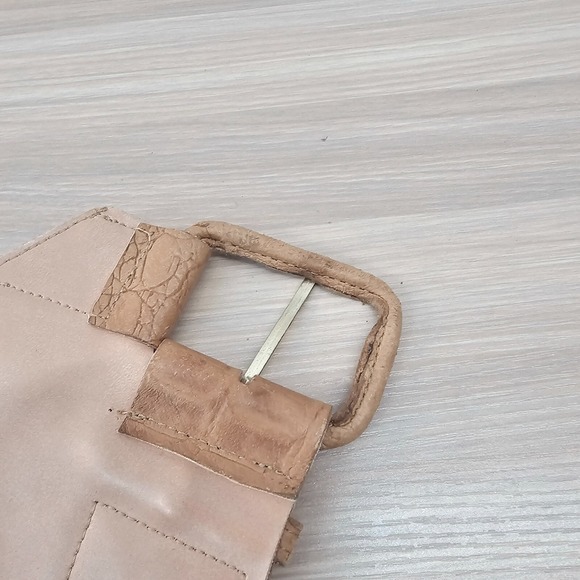 Vintage Y2K Croco Hip Belt S Tan Western Boho Leather‎ Alligator Embossed HELIUM main image 9